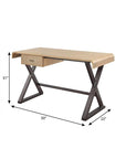 50" Gold and Black Aluminum Writing Desk