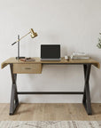 50" Gold and Black Aluminum Writing Desk