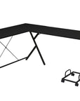 62" Black L Shape Computer Desk