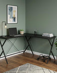 62" Black L Shape Computer Desk