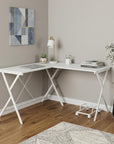 62" White L Shape Computer Desk