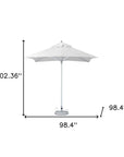 8' White Polyester Square Market Patio Umbrella