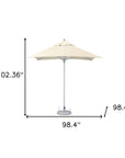 8' Ecru Polyester Square Market Patio Umbrella