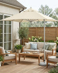 8' Ecru Polyester Square Market Patio Umbrella