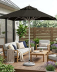 8' Black Polyester Square Market Patio Umbrella