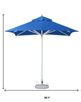 8' Blue Polyester Square Market Patio Umbrella