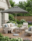 8' Charcoal Polyester Square Market Patio Umbrella