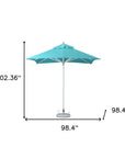 8' Aqua Polyester Square Market Patio Umbrella