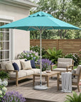 8' Aqua Polyester Square Market Patio Umbrella