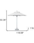 10' White Polyester Round Market Patio Umbrella