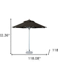 10' Black Polyester Round Market Patio Umbrella