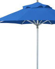 10' Blue Polyester Round Tilt Cantilever Patio Umbrella with Stand