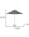 10' Charcoal Polyester Round Tilt Cantilever Patio Umbrella with Stand