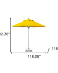 10' Yellow Polyester Round Tilt Cantilever Patio Umbrella with Stand