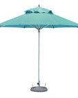 10' Aqua Polyester Round Tilt Cantilever Patio Umbrella with Stand