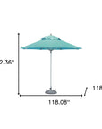 10' Aqua Polyester Round Tilt Cantilever Patio Umbrella with Stand
