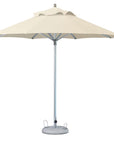 13' Ecru Polyester Round Tilt Cantilever Patio Umbrella with Stand