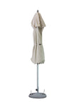 13' Ecru Polyester Round Tilt Cantilever Patio Umbrella with Stand
