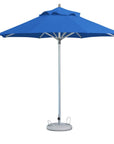 13' Blue Polyester Round Tilt Cantilever Patio Umbrella with Stand