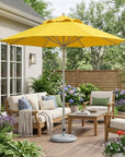13' Yellow Polyester Round Market Patio Umbrella
