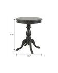 25" Black Manufactured Wood Round End Table