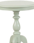 25" Antique Ivory Manufactured Wood Round End Table