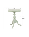 25" Antique Ivory Manufactured Wood Round End Table