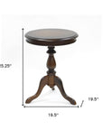 25" Dark Brown Manufactured Wood Round End Table
