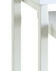 Set of Three White Solid Wood and Steel Frame Nested Tables