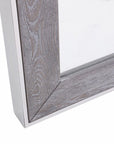 40" Gray and Silver Wood and Metal Framed Accent Mirror