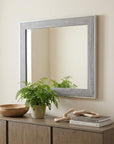 40" Gray and Silver Wood and Metal Framed Accent Mirror