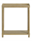 Set Of Two 24" Oak Brown Wood Rectangular End Tables With Shelf