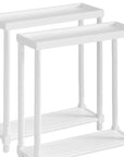 Set Of Two 24" White Wood Rectangular End Tables With Shelf