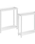 Set Of Two 24" White Wood Rectangular End Tables With Shelf