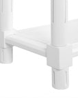 Set Of Two 24" White Wood Rectangular End Tables With Shelf