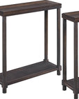 Set of Two 24" Espresso Solid Wood End Tables With Shelf