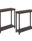 Set of Two 24" Espresso Solid Wood End Tables With Shelf