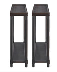 Set of Two 24" Espresso Solid Wood End Tables With Shelf
