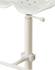 White Iron Backless Adjustable Height Bar Chair