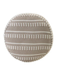 20" Blue Polyester Round Striped Indoor Outdoor Pouf Ottoman
