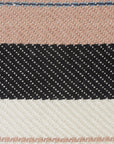 20" White Polyester Striped Indoor Outdoor Pouf Ottoman