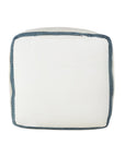 20" White Polyester Striped Indoor Outdoor Pouf Ottoman