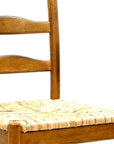 Straw And Brown Wood Ladder Back Dining Side Chair