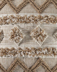 20" X 20" Tan Zippered Geometric Indoor Outdoor Throw Pillow
