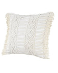 24" X 24" White Zippered Tropical Indoor Outdoor Throw Pillow