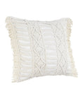 24" X 24" White Zippered Tropical Indoor Outdoor Throw Pillow