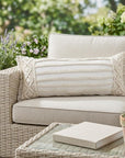 24" X 24" White Zippered Tropical Indoor Outdoor Throw Pillow