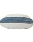 24" X 24" White Zippered Striped Indoor Outdoor Throw Pillow
