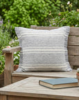 24" X 24" Gray Zippered Geometric Indoor Outdoor Throw Pillow