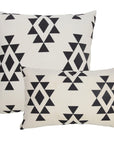20" X 20" Black Zippered Southwestern Indoor Outdoor Throw Pillow